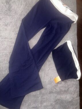 Navy Strapless Tube Top and High-Waist Leggings Set